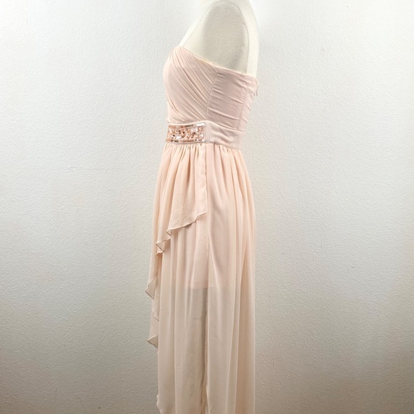 Forever 21 Pale Pink Formal Maxi Party Dress Small Whimsy Fairy Grecian Prom - Picture 3 of 13
